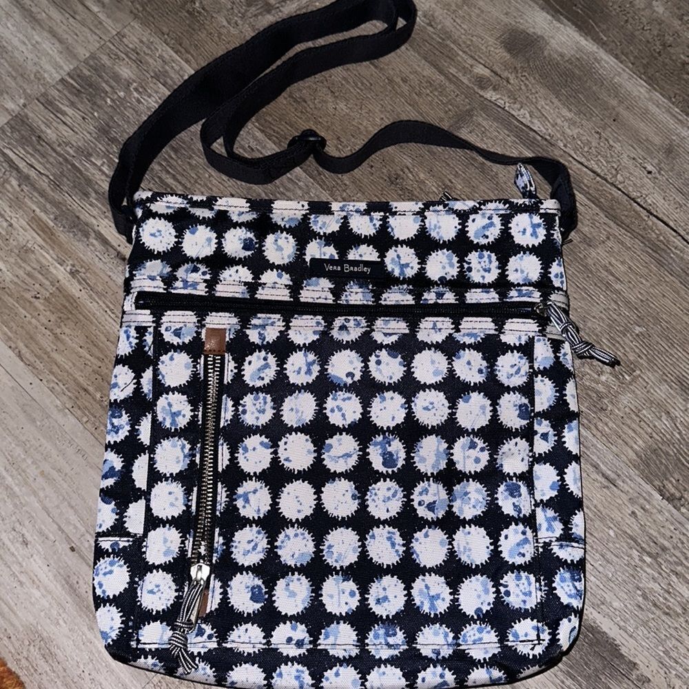VERA BRADLEY CANVAS blue splash crossbody bag-iPad bag